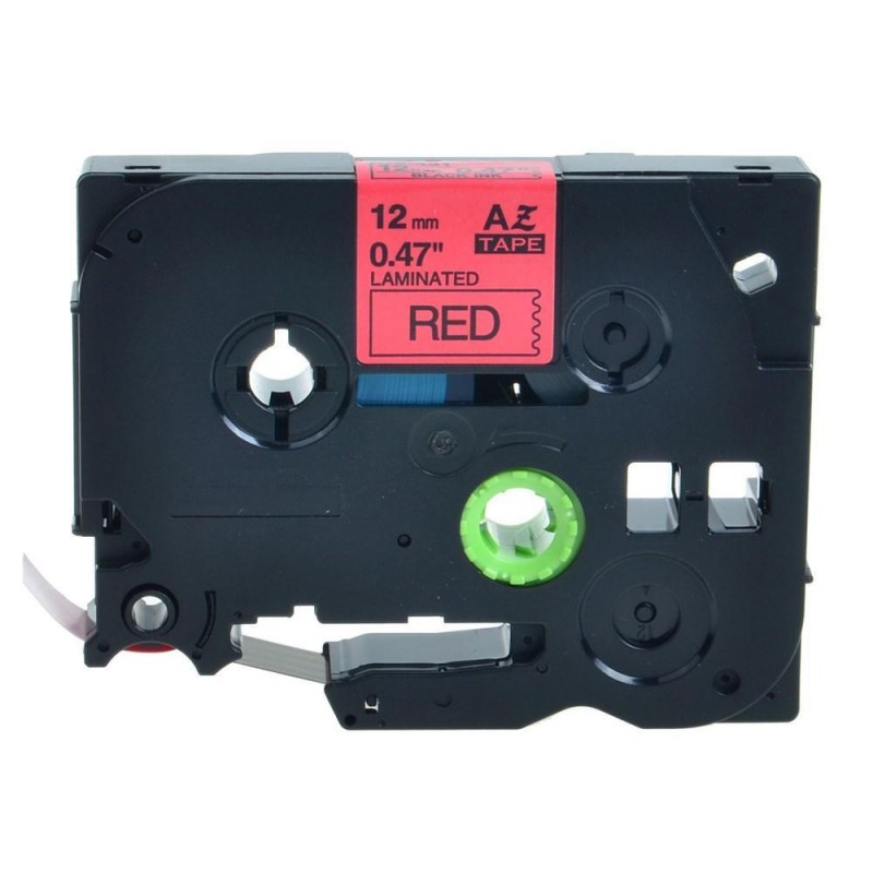Brother TZe-431 Labelling Tape – Black on Red, 12mm wide Standard Laminated